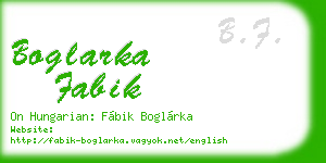boglarka fabik business card