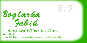 boglarka fabik business card